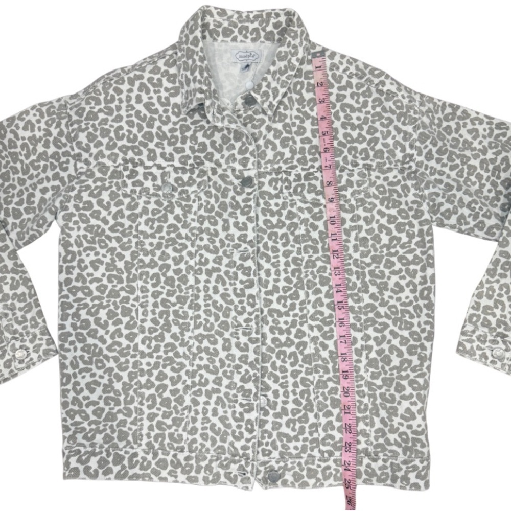 Mud Pie NWT Women's Shaw Boyfriend Jacket White Leopard Sz S - Picture 7 of 8
